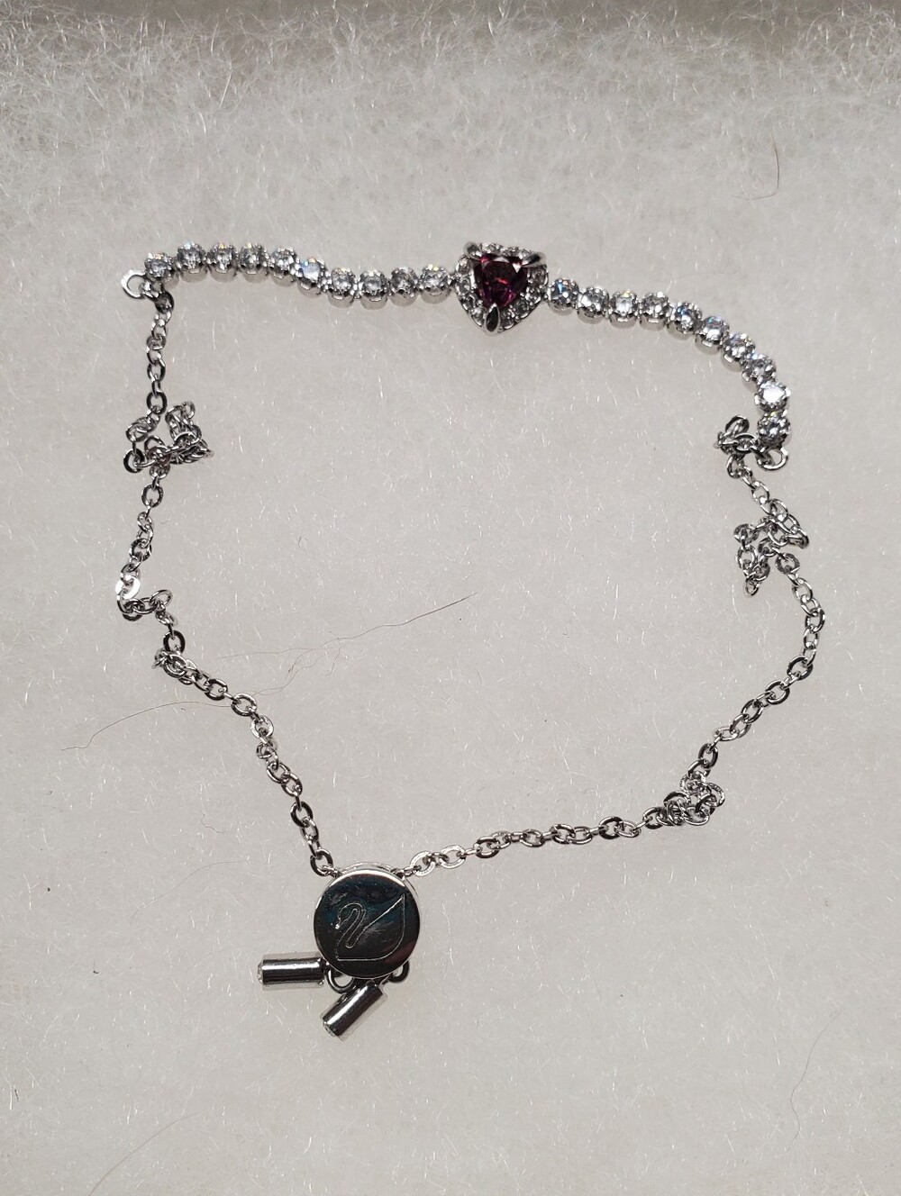 Swarovski silver toned slider bracelet